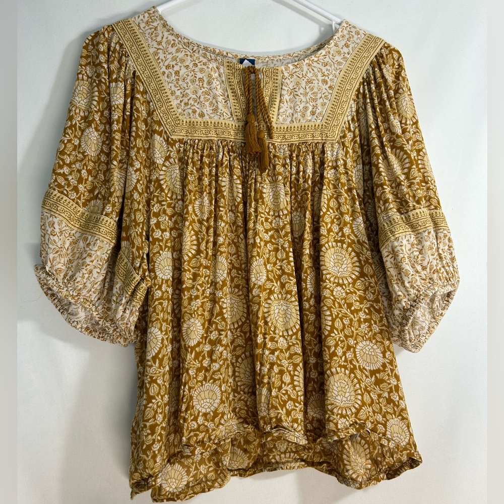 Old Navy Mustard Floral Blouse